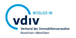 VDIV NRW Logo, Mitglied im Verband der Immobilienverwalter Nordrhein-Westfalen